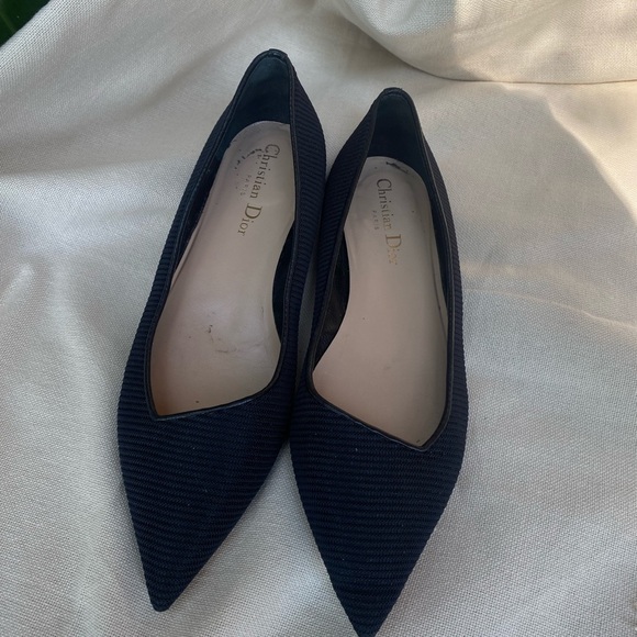 CHRISTIAN Dior technical fabric black pointed toe flats - Picture 14 of 17